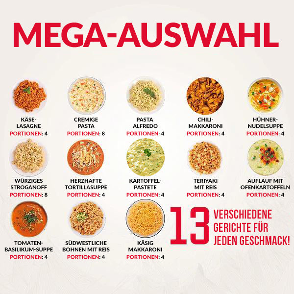 ReadyWise – Kit alimentare liofilizzato 60 porzioni (pranzo e cena), conservazione fino a 25 anni