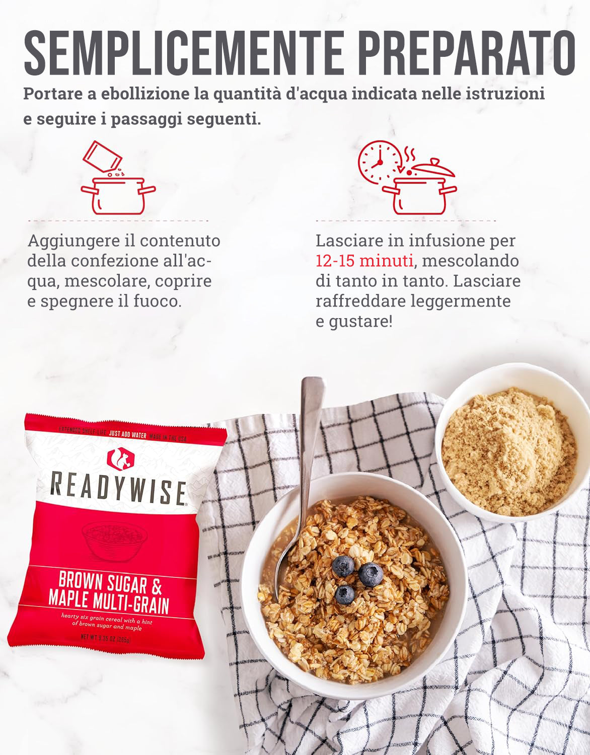 120 porzioni di colazione, pasti vegetariani liofilizzati, fino a 25 anni