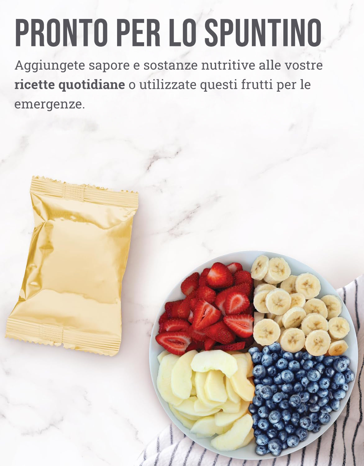 Secchio di frutta liofilizzata da 120 porzioni, fino a 20 anni