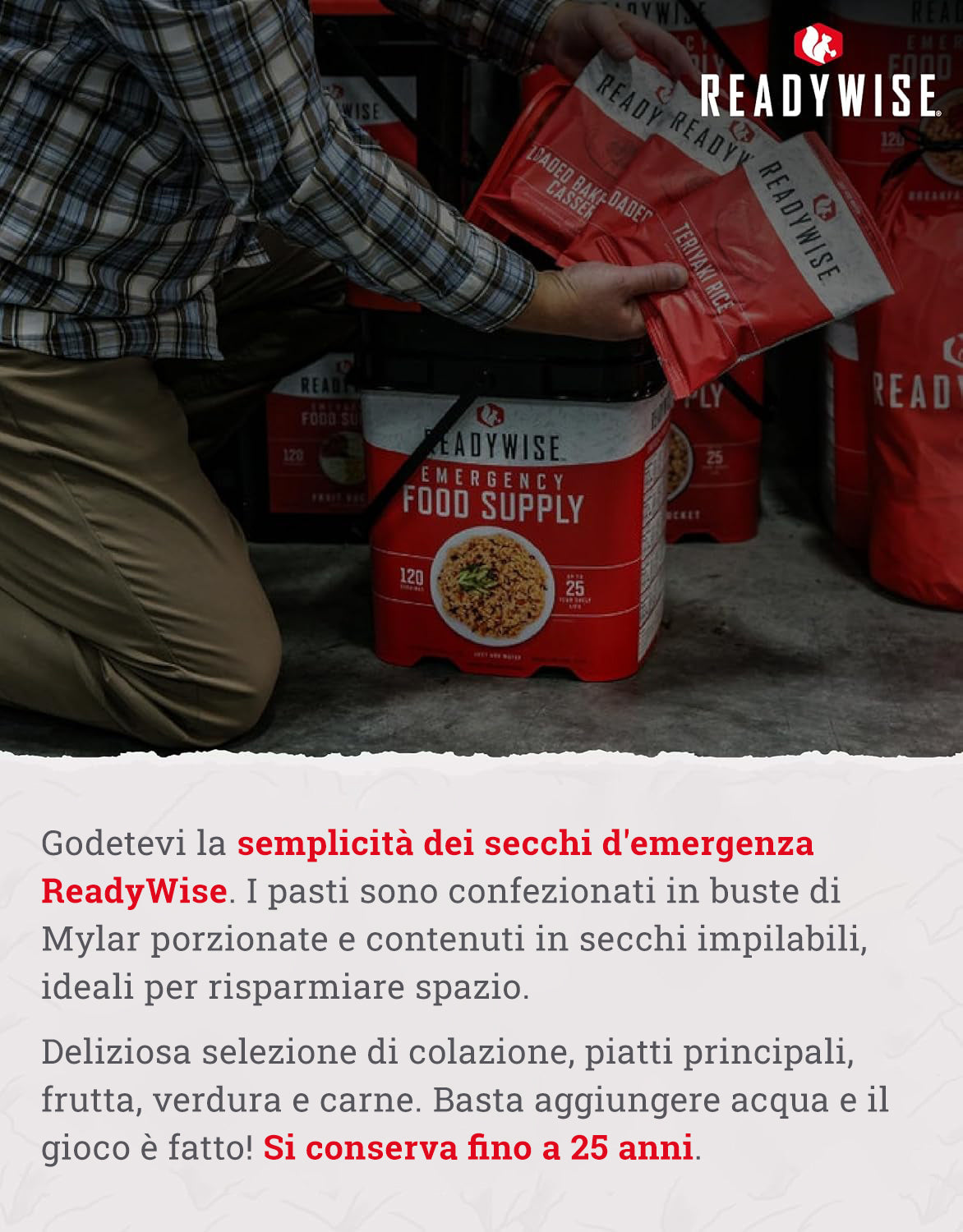 ReadyWise, 360 porzioni, secchiello per caffè, durata di conservazione fino a 15 anni