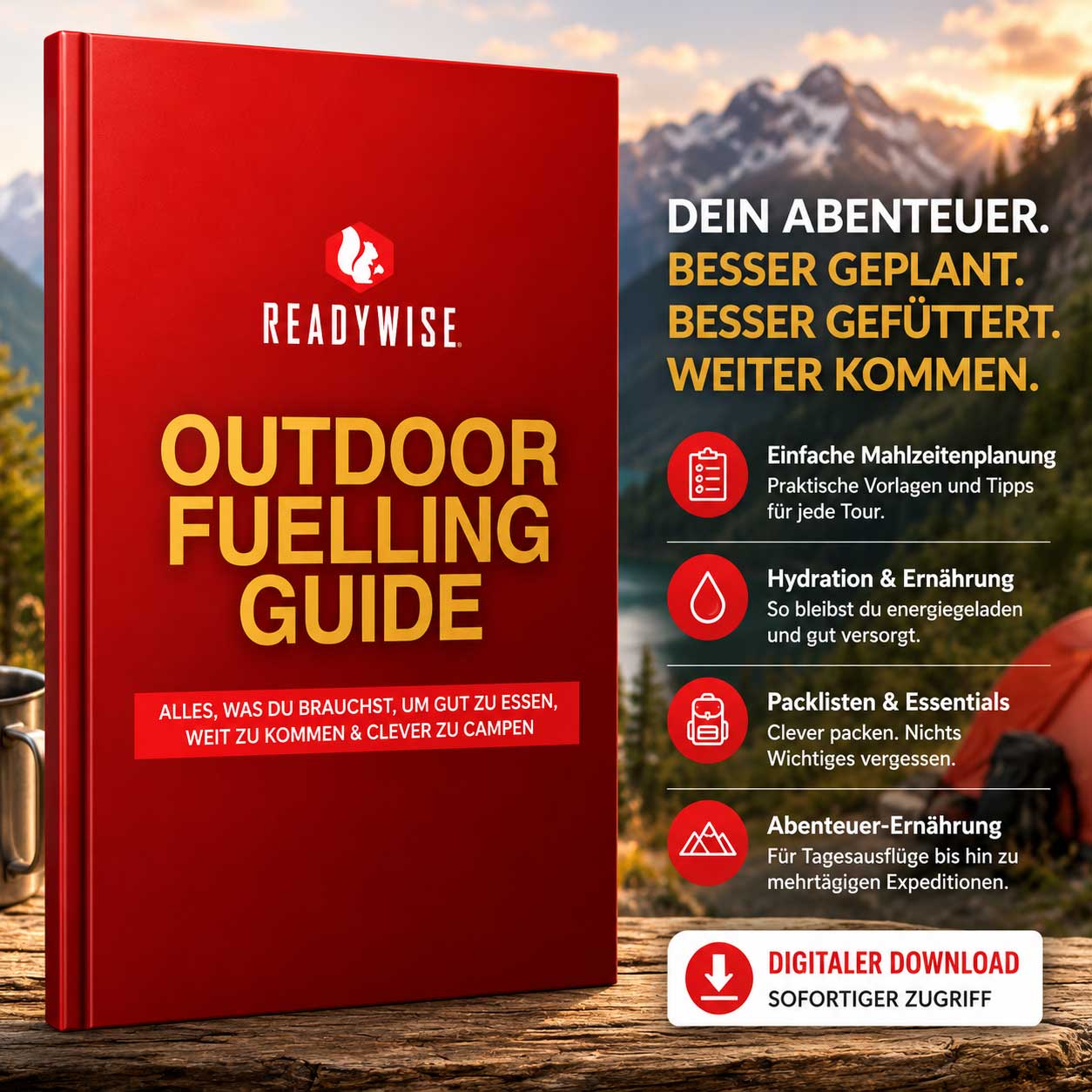 Guida Outdoor Gratuita – Scopri come pianificare i pasti, mantenerti idratato e preparare lo zaino in modo intelligente per ogni avventura