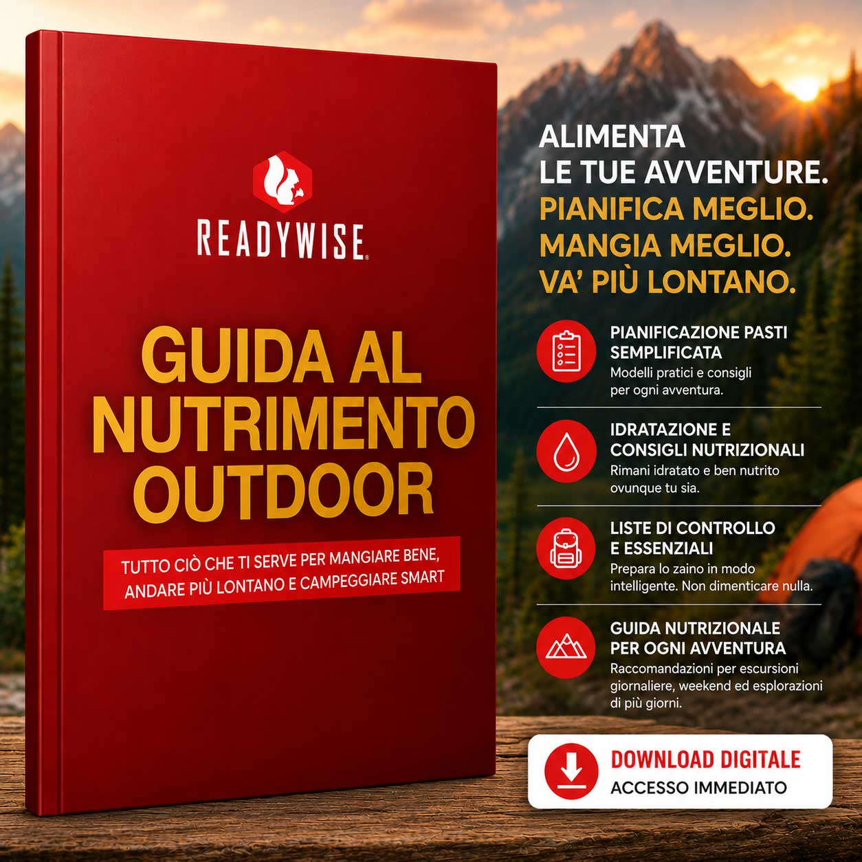 Guida Outdoor Gratuita – Scopri come pianificare i pasti, mantenerti idratato e preparare lo zaino in modo intelligente per ogni avventura