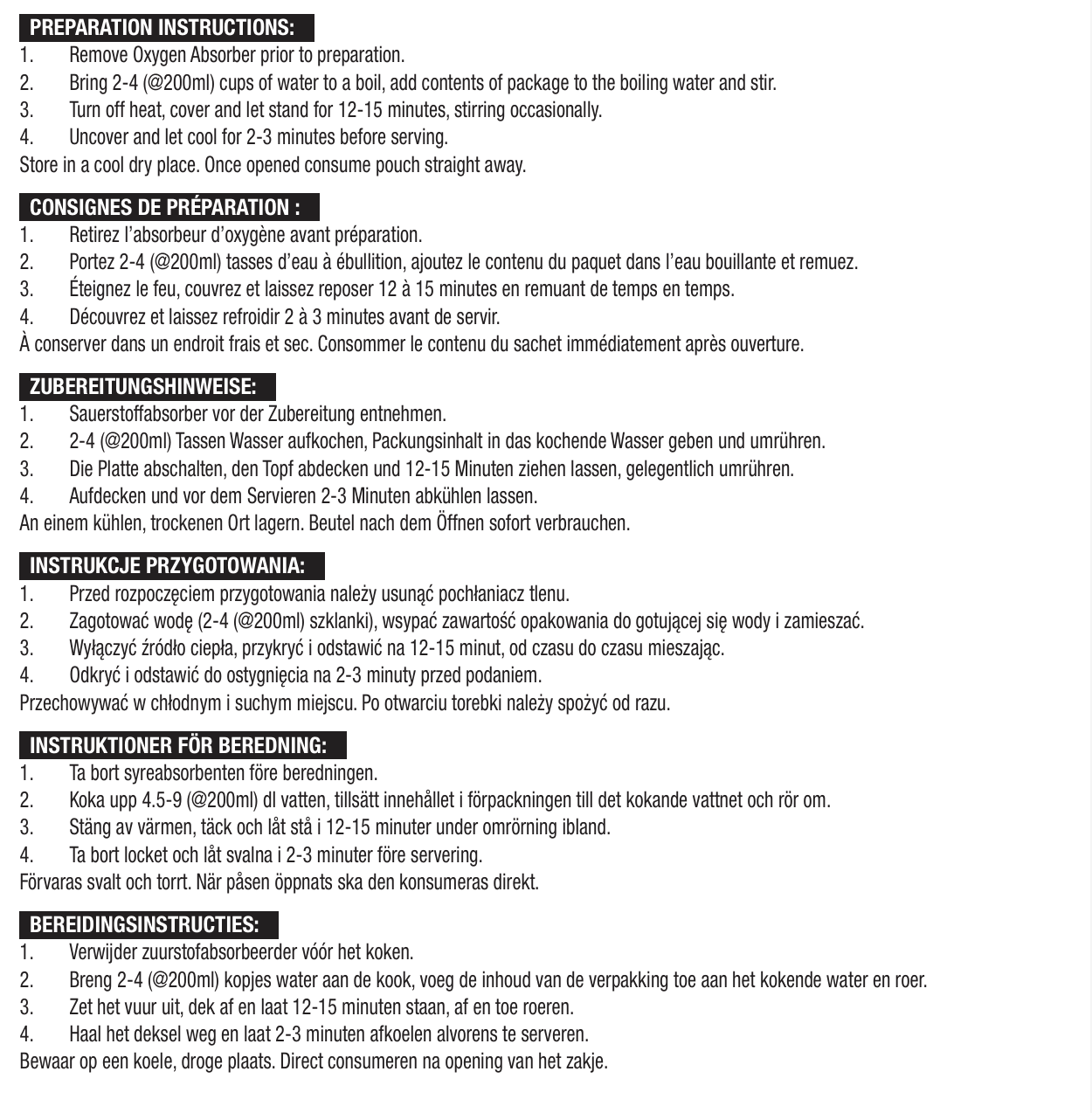 28 porzioni di colazione e antipasti liofilizzati, DryBag, fino a 25 anni