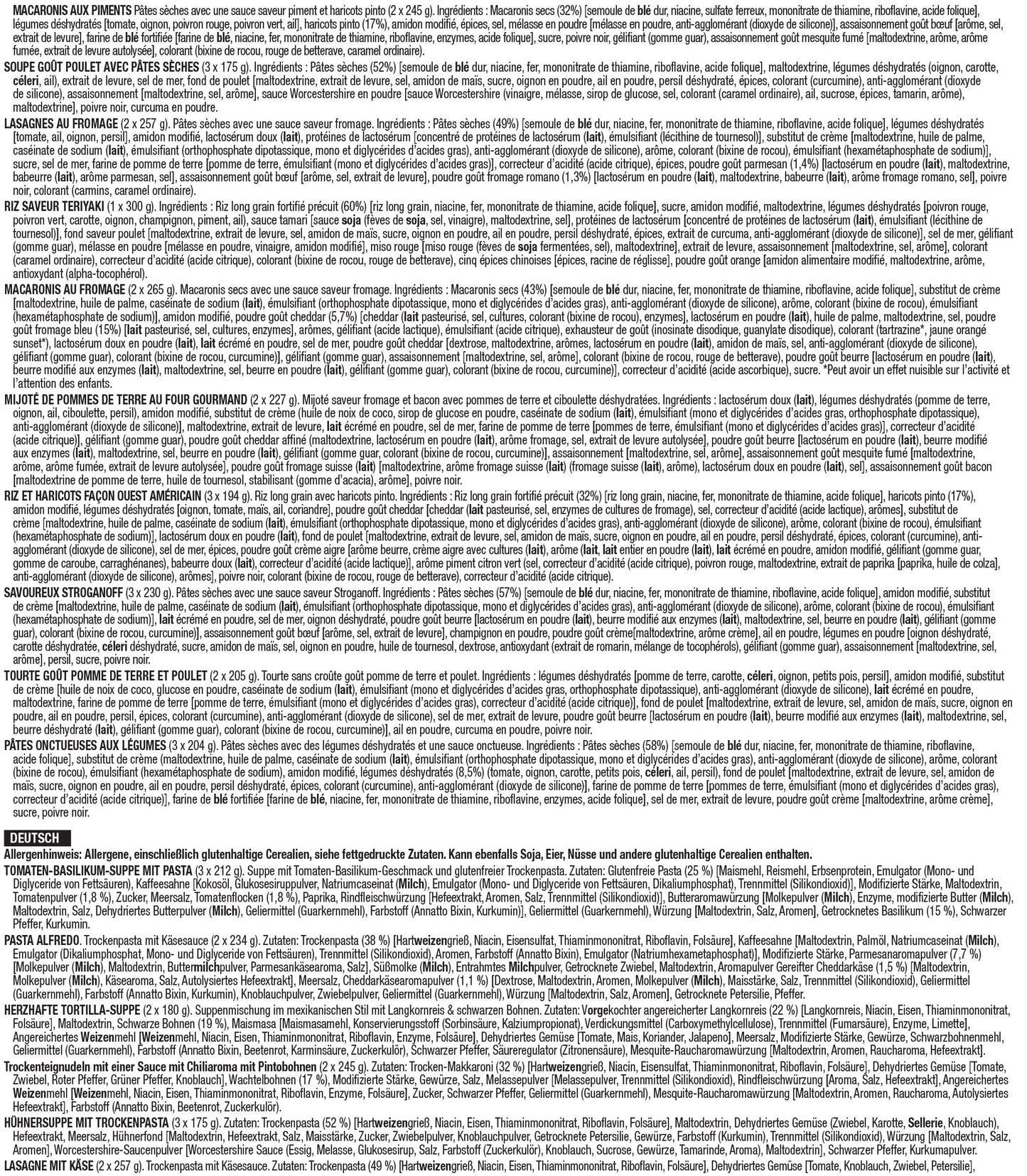 4320 porzioni di scorte alimentari di emergenza a lungo termine