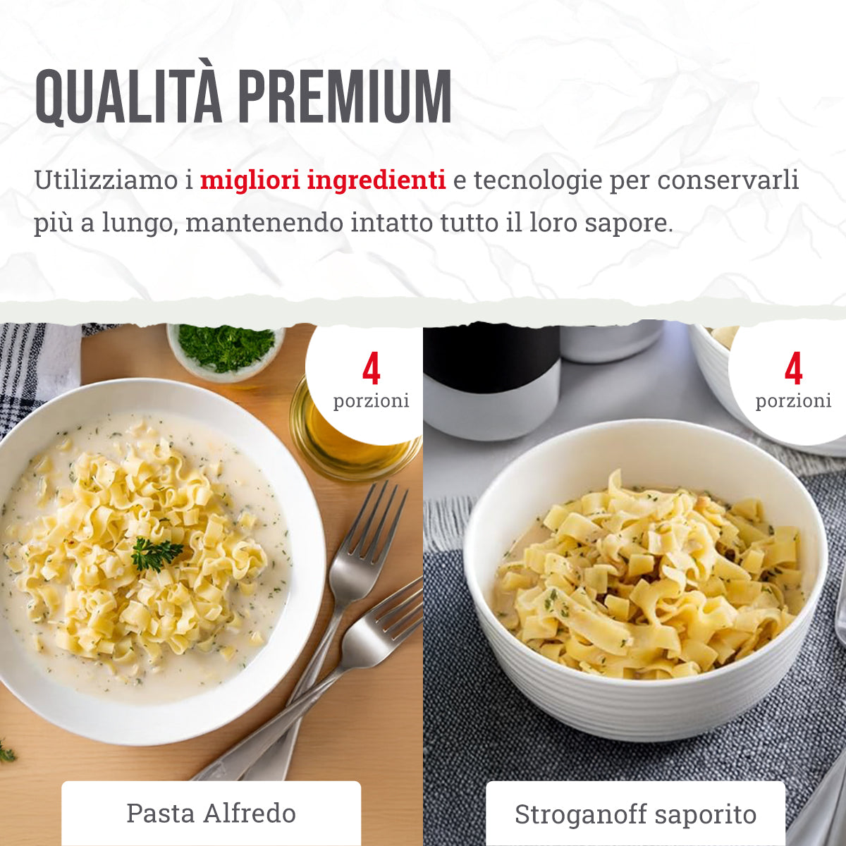 28 porzioni di colazione e antipasti liofilizzati, DryBag, fino a 25 anni