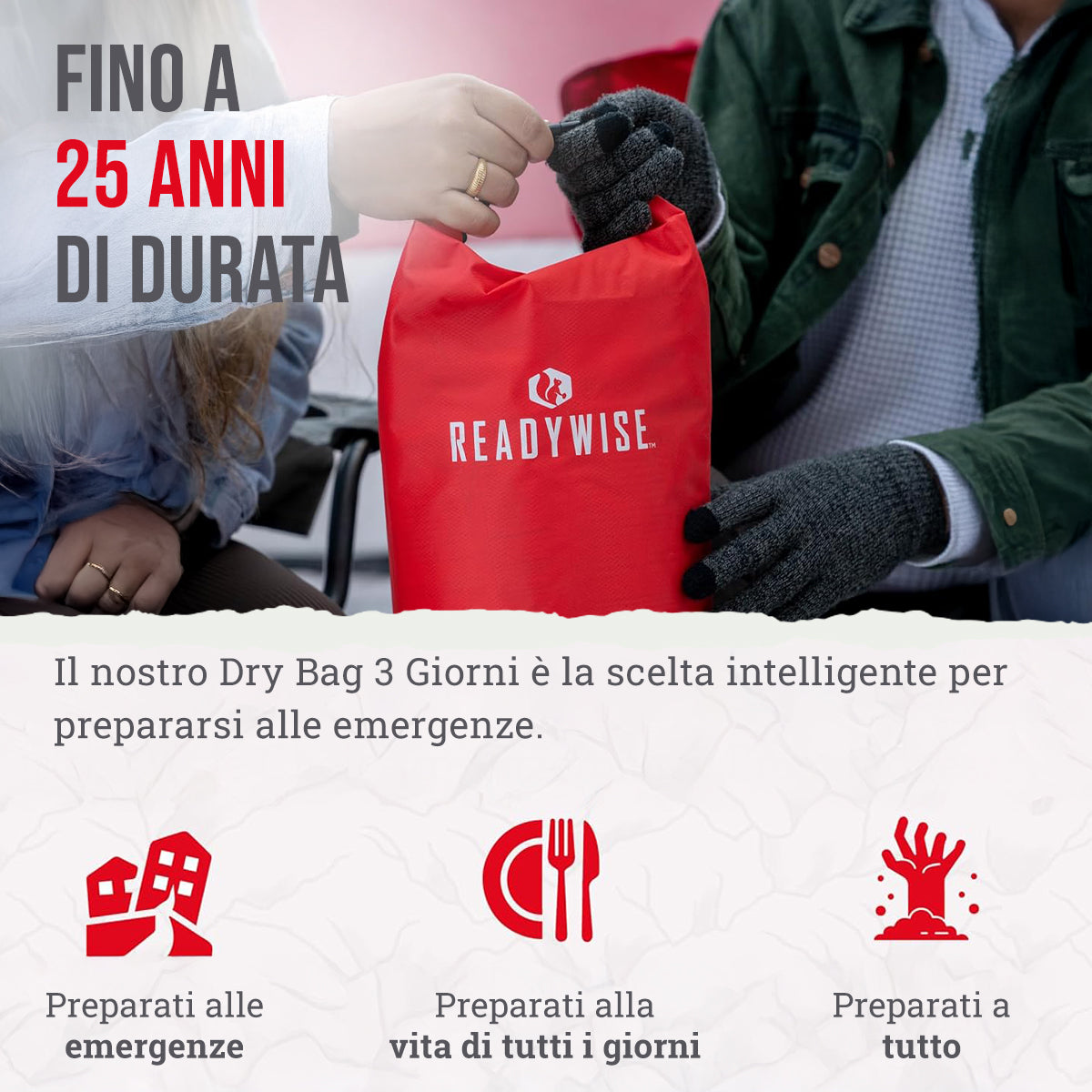 28 porzioni di colazione e antipasti liofilizzati, DryBag, fino a 25 anni